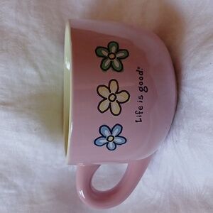 Life Is Good Ceramic Pink Flower Cup Mug “Do What You Like Like What You Do”